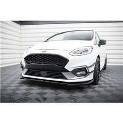 Maxton - Lame Du Pare-Chocs Avant V.7 Ford Fiesta Mk8 ST / ST-Line Noir Brillant