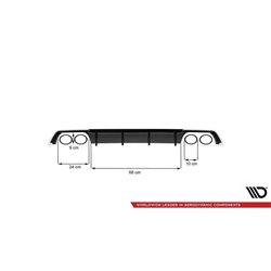 Maxton - Diffuseur Arrière Complet V.3 Seat Leon Cupra ST Mk3 FL Noir Brillant