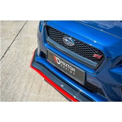 Maxton - LAME DU PARE-CHOCS AVANT / SPLITTER V.3 SUBARU WRX STI Noir Brillant + Rouge