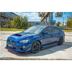 Maxton - LAME DU PARE-CHOCS AVANT / SPLITTER V.3 SUBARU WRX STI Noir Brillant + Rouge