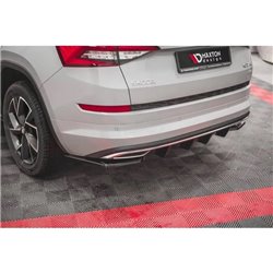 Maxton - Rajout Du Pare-Chocs Arriere Skoda Kodiaq Sportline Mk1 / Mk1 Facelift Noir Brillant