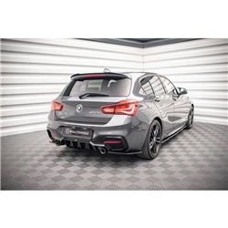 Maxton - Lame du pare-chocs arriere BMW 1 F20 Facelift M-power Noir Brillant