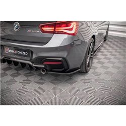 Maxton - Lame du pare-chocs arriere BMW 1 F20 Facelift M-power Noir Brillant