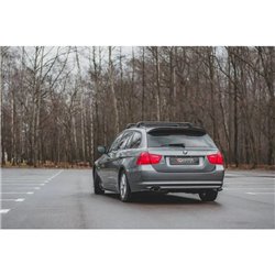 Maxton - Lames De Pare-Chocs Arrière Latérales BMW 3 E91 Facelift Noir Brillant