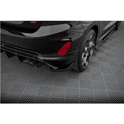 Maxton - Lames De Pare-Chocs Arrière Latérales V.2 Ford FIesta Mk8 ST Noir Brillant