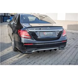 Maxton - Lame du pare-chocs arriere Mercedes-Benz E43 AMG / AMG-Line Sedan / Estate W213 / S213 Noir Brillant