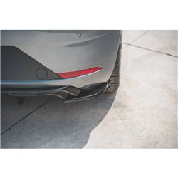 Maxton - Lames De Pare-Chocs Arrière Latérales SEAT Leon Mk3 FR Facelift Noir Brillant