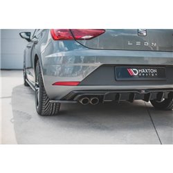 Maxton - Lames De Pare-Chocs Arrière Latérales SEAT Leon Mk3 FR Facelift Noir Brillant