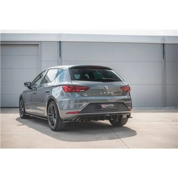 Maxton - Lames De Pare-Chocs Arrière Latérales SEAT Leon Mk3 FR Facelift Noir Brillant