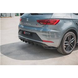 Maxton - Lames De Pare-Chocs Arrière Latérales SEAT Leon Mk3 FR Facelift Noir Brillant