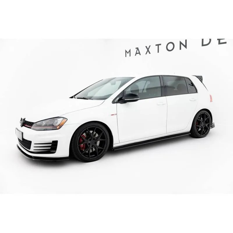 Maxton - Rajouts Des Bas De Caisse Pour V.2 VW Golf 7 GTI (étroite) Noir Brillant