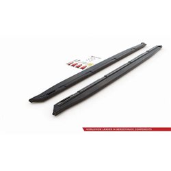 Maxton - Rajouts Des Bas De Caisse Skoda Kodiaq Sportline/RS Mk1 (pour la version avec les garde-boues) Noir Brillant