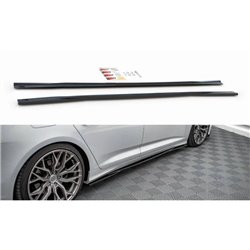 Maxton - Rajouts Des Bas De Caisse Audi A6 S-Line / S6 C8 / C8 Facelift Noir Brillant