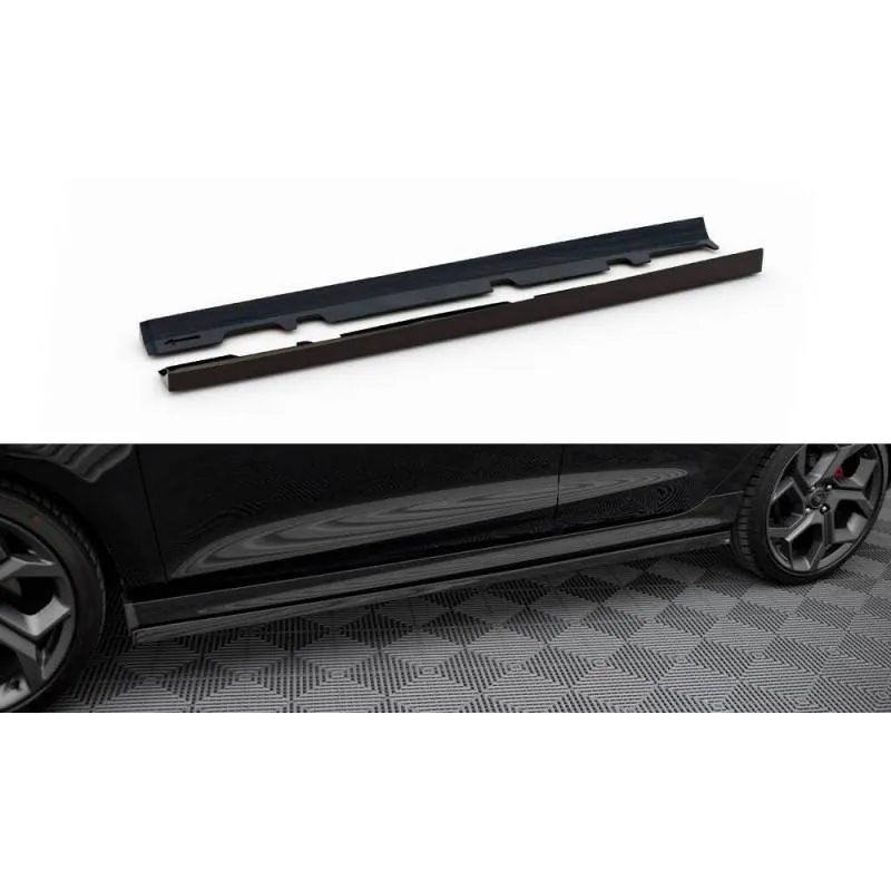 Maxton - Rajouts Des Bas De Caisse V.2 Ford Fiesta Mk8 ST / ST-Line Noir Brillant