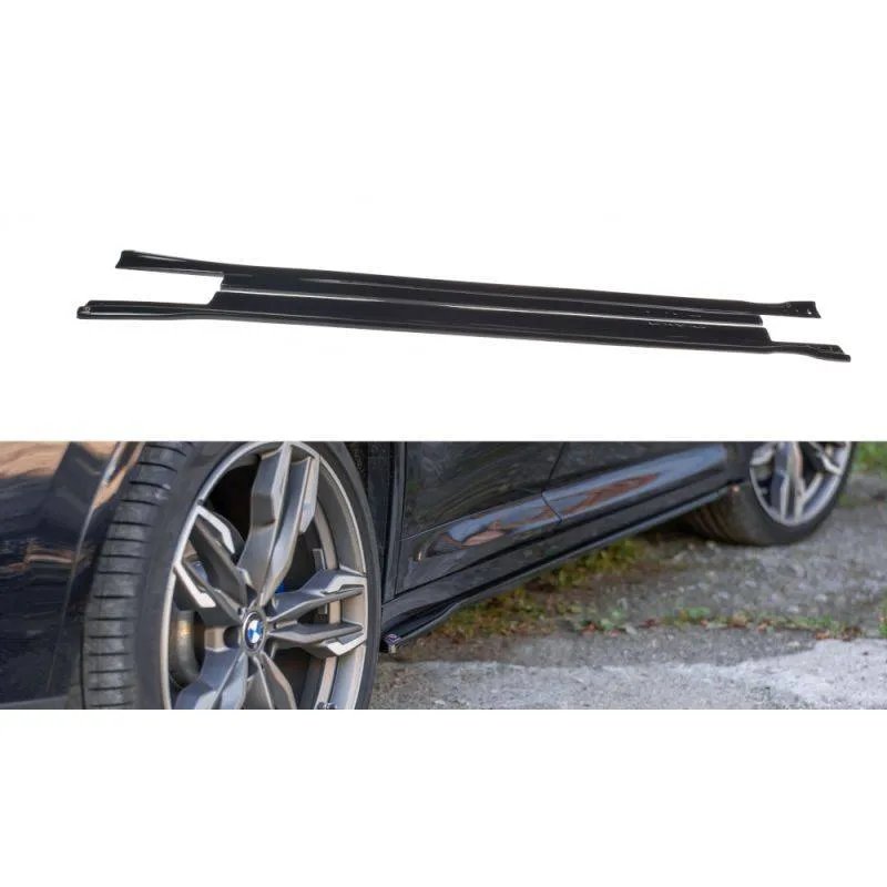 Maxton - Set des diffeuseur des bas de caisse BMW X4 M-Pack G02 Noir Brillant