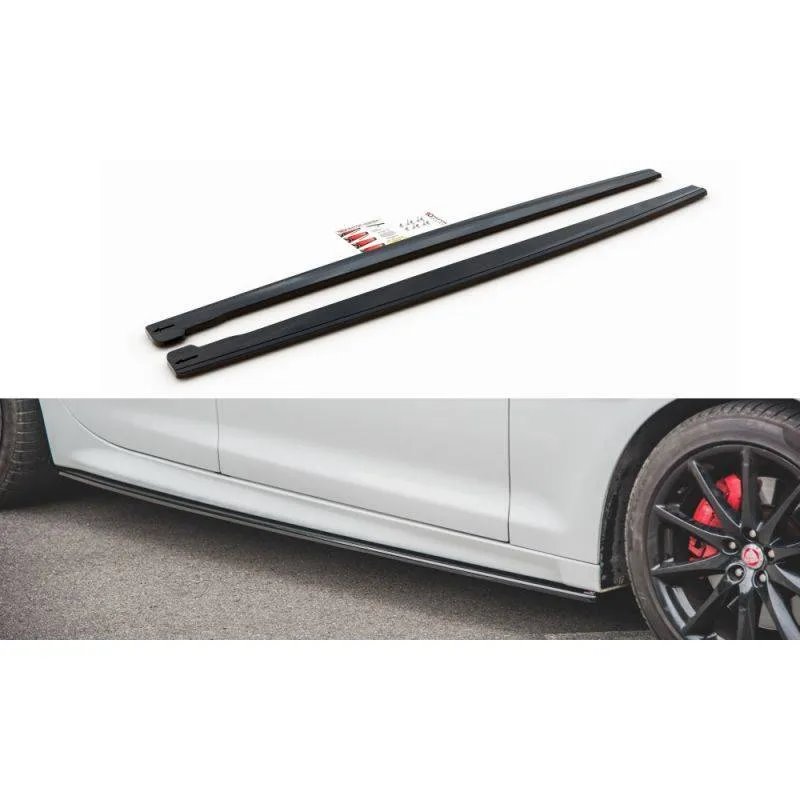 Maxton - Rajouts Des Bas De Caisse Jaguar XJ R-Sport X351 Facelift Noir Brillant