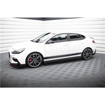 Maxton - Rajouts Des Bas De Caisse V.5 Hyundai I30 N / N-Line Hatchback / Fastback Mk3 / Mk3 Facelift Noir Brillant