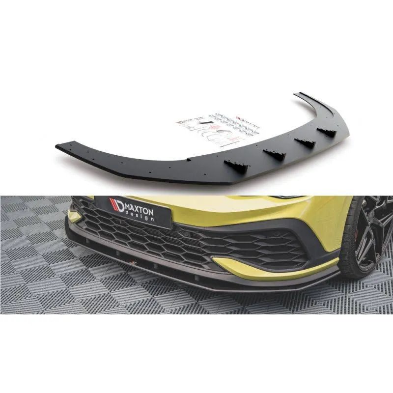 Maxton - Street Pro Lame Du Pare-Chocs Avant Volkswagen Golf GTI Clubsport Mk8 Noir