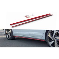 Maxton - SET DES DIFFUSEUR DES BAS DE CAISSE Volkswagen Polo GTI / R-line Mk6 Rouge