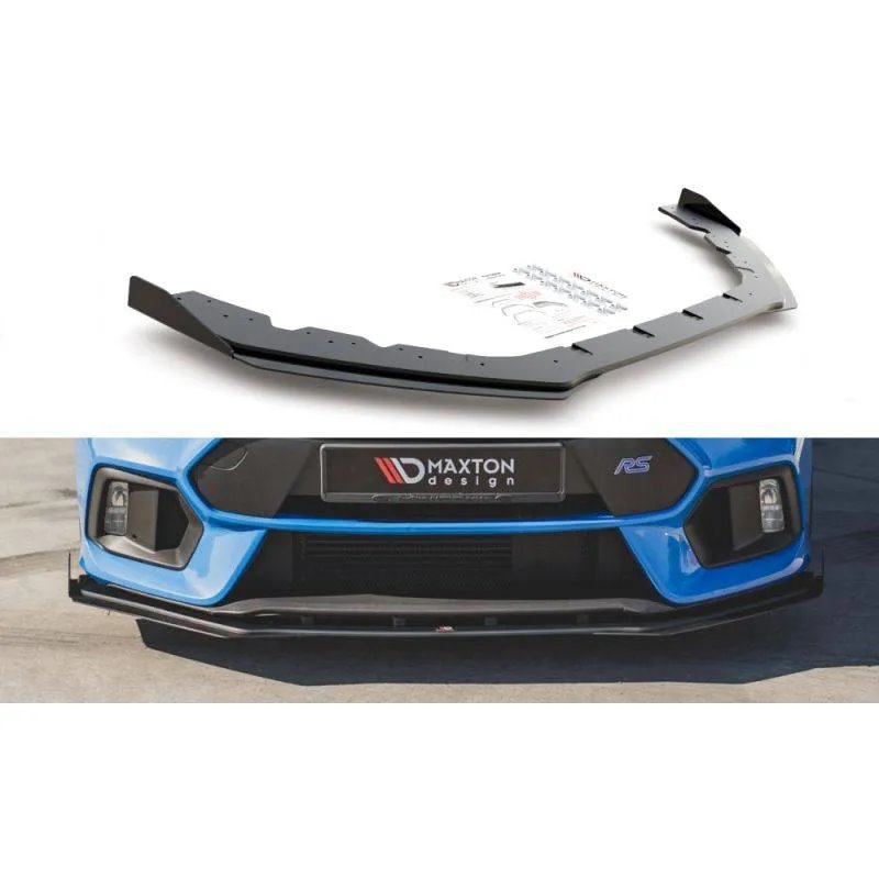 Maxton - Street Pro Lame Du Pare-Chocs Avant Ford Focus RS Mk3 Noir-Rouge + Rabats Brillant