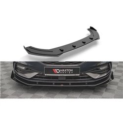 Maxton - Street Pro Lame Du Pare-Chocs Avant Seat Leon FR Mk4 Noir-Rouge + Rabats Brillant