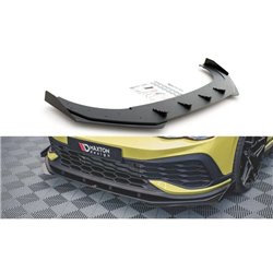 Maxton - Street Pro Lame Du Pare-Chocs Avant Volkswagen Golf GTI Clubsport Mk8 Noir-Rouge + Rabats Brillant