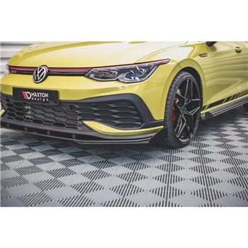 Maxton - Street Pro Lame Du Pare-Chocs Avant Volkswagen Golf GTI Clubsport Mk8 Noir-Rouge + Rabats Brillant