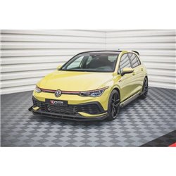 Maxton - Street Pro Lame Du Pare-Chocs Avant Volkswagen Golf GTI Clubsport Mk8 Noir-Rouge + Rabats Brillant