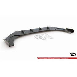 Maxton - Street Pro Lame Du Pare-Chocs Avant Volkswagen Golf GTI Clubsport Mk8 Noir-Rouge + Rabats Brillant