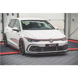 Maxton - Street Pro Lame Du Pare-Chocs Avant Volkswagen Golf GTI / GTE / GTD / R-Line Mk8 Noir-Rouge