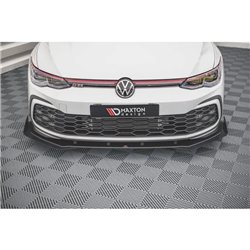 Maxton - Street Pro Lame Du Pare-Chocs Avant Volkswagen Golf GTI / GTE / GTD / R-Line Mk8 Noir + Rabats Brillant