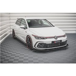Maxton - Street Pro Lame Du Pare-Chocs Avant Volkswagen Golf GTI / GTE / GTD / R-Line Mk8 Noir + Rabats Brillant