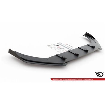 Maxton - Street Pro Lame Du Pare-Chocs Avant Volkswagen Golf GTI / GTE / GTD / R-Line Mk8 Noir-Rouge + Rabats Brillant