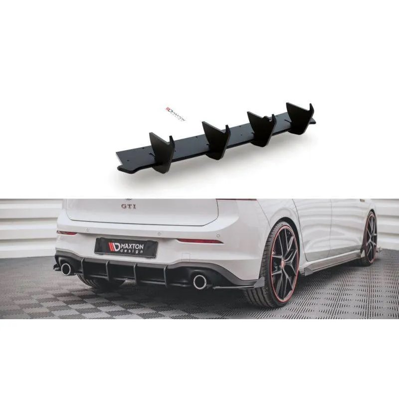 Maxton - Street Pro Central Diffuseur Arriere V.1 Volkswagen Golf GTI Mk8 Noir