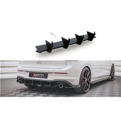 Maxton - Street Pro Central Diffuseur Arriere V.1 Volkswagen Golf GTI Mk8 Noir-Rouge