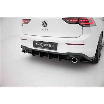 Maxton - Street Pro Central Diffuseur Arriere V.1 Volkswagen Golf GTI Mk8 Noir-Rouge