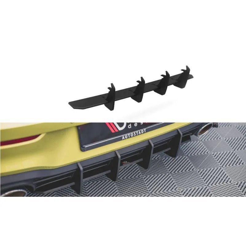 Maxton - Street Pro Central Diffuseur Arriere V.2 Volkswagen Golf GTI Clubsport Mk8 Noir