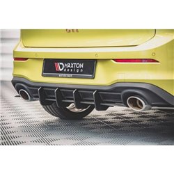 Maxton - Street Pro Central Diffuseur Arriere V.1 Volkswagen Golf GTI Clubsport Mk8 Noir-Rouge