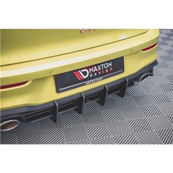 Maxton - Street Pro Central Diffuseur Arriere V.2 Volkswagen Golf GTI Clubsport Mk8 Noir-Rouge