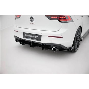 Maxton - Street Pro Central Diffuseur Arriere V.2 Volkswagen Golf GTI Mk8 Noir-Rouge
