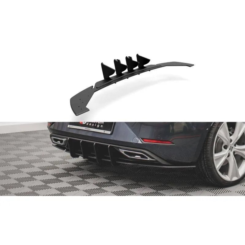 Maxton - Street Pro Central Diffuseur Arriere Seat Leon FR Hatchback Mk4 Noir-Rouge