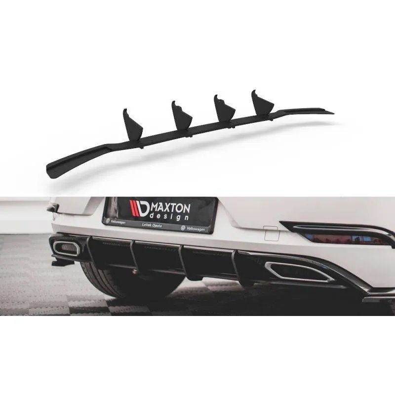 Maxton - Street Pro Central Diffuseur Arriere Volkswagen Golf R-Line Mk 7 Facelift Noir