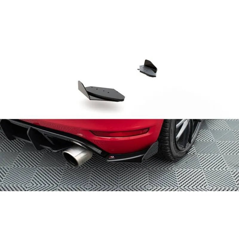 Maxton - Street Pro Lame Du Pare Chocs Arriere Volkswagen Golf GTI Mk6 Noir-Rouge + Rabats Brillant