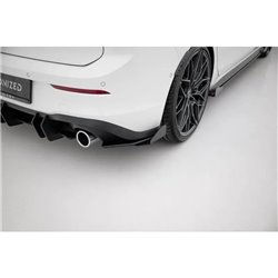 Maxton - Street Pro Lame Du Pare Chocs Arriere Volkswagen Golf GTI / GTE / R-Line Mk8 Noir-Rouge + Rabats Brillant