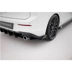 Maxton - Street Pro Lame Du Pare Chocs Arriere Volkswagen Golf GTI / GTE / R-Line Mk8 Noir-Rouge + Rabats Brillant