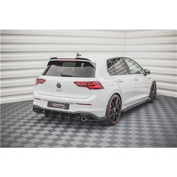 Maxton - Street Pro Lame Du Pare Chocs Arriere Volkswagen Golf GTI / GTE / R-Line Mk8 Noir-Rouge + Rabats Brillant