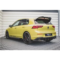Maxton - Street Pro Lame Du Pare Chocs Arriere Volkswagen Golf GTI Clubsport Mk8 Facelift Noir-Rouge + Rabats Brillant
