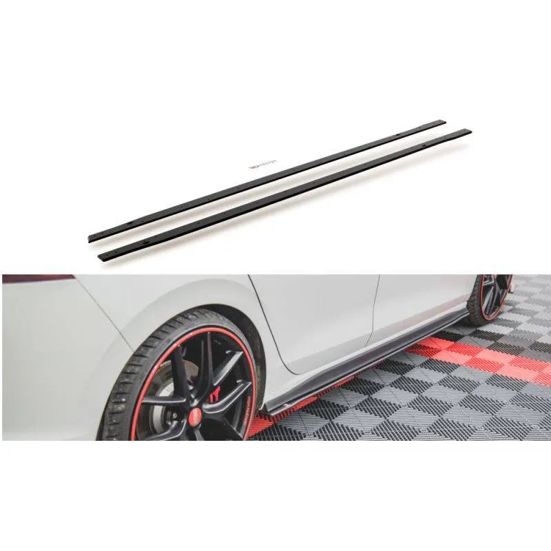 Maxton - Street Pro Rajouts Des Bas De Caisse Volkswagen Golf GTI Clubsport Mk8 Facelift Noir-Rouge