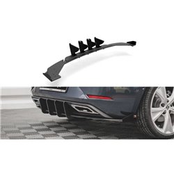 Maxton - Street Pro Diffuseur Arrière Complet Seat Leon FR Hatchback Mk4 Noir-Rouge + Rabats Brillant