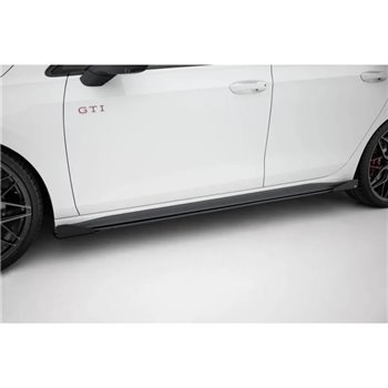 Maxton - Street Pro Rajouts Des Bas De Caisse Volkswagen Golf GTI Clubsport Mk8 Facelift Noir-Rouge + Rabats Brillant